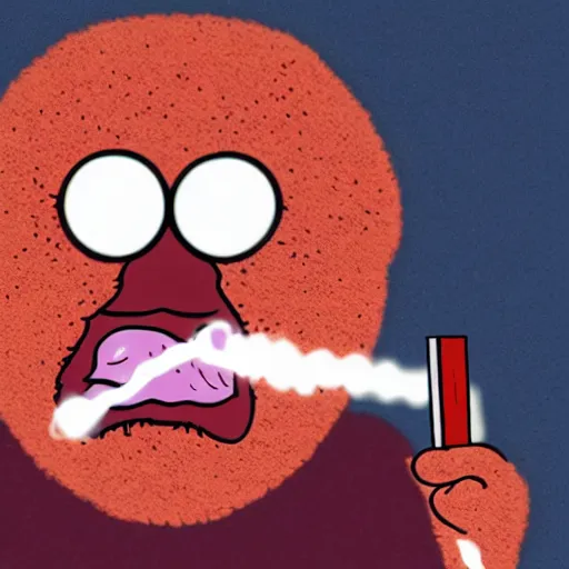 Prompt: Meatwad smoking a cigarette, 8k,