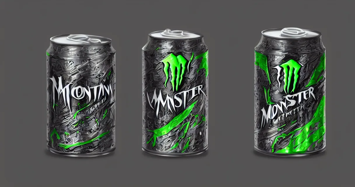 Image similar to aluminian can of monster energy drink, highly detailed, digital painting, artstation, concept art, smooth and sharp focus, illustration