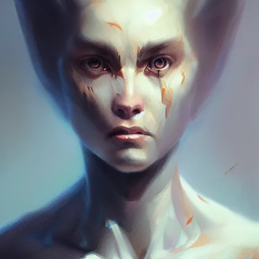 Image similar to humanoid animal, concept art oil painting, portrait ethereal by jama jurabaev, greg rutkowski extremely detailed, brush hard, artstation, soft light