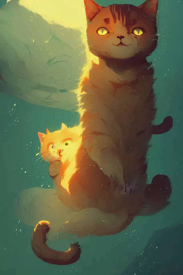 Image similar to cute cat, by victo ngai and andreas rocha and greg rutkowski, trending on artstation, unreal engine, 8 k hd wallpaperjpeg artifact, blur, artfact