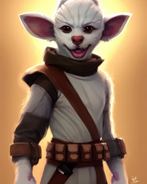 Image similar to character concept art of a cute young male anthropomorphic starwars furry | | cute - fine - face, pretty face, key visual, realistic shaded perfect face, fine details by stanley artgerm lau, wlop, rossdraws, james jean, andrei riabovitchev, marc simonetti, and sakimichan, trending on artstation