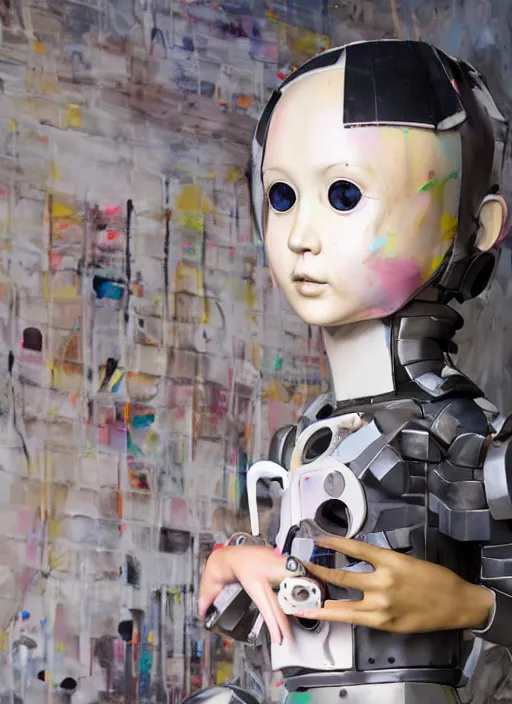 Image similar to studio photograph of a contemporary art sculpture of a modular quirky yorha android by hikari shimoda and jack gaughan