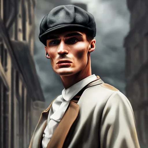 Image similar to Thomas Shelby, Cinematic Photo, Cinematic Shot, Boris Vallejo, Epic, 8k resolution, ArtStation, Hyperrealistic