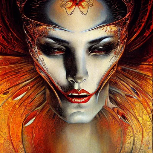 Prompt: the devil painting by karol bak