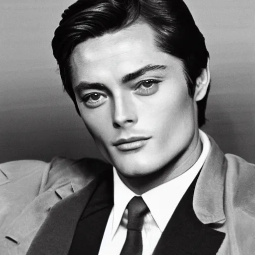 Prompt: alain delon god perfect face coherent by kezie demessance