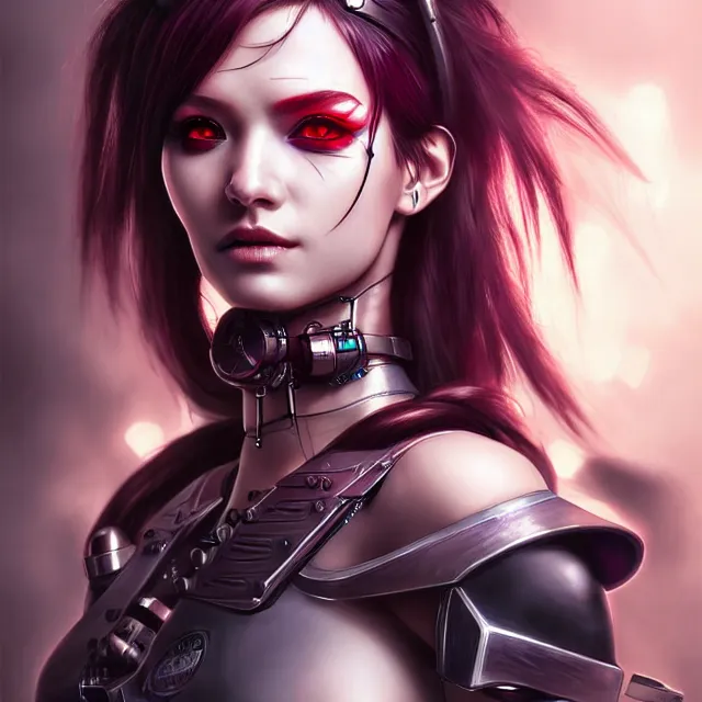 Image similar to cyberpunk maid warrior, highly detailed, 4 k, hdr, smooth, sharp focus, high resolution, award - winning photo, artgerm, photorealistic