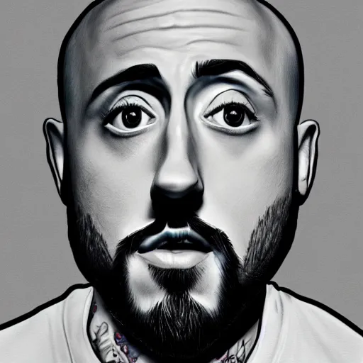 Prompt: hyper realistic abstract mac Miller portrait