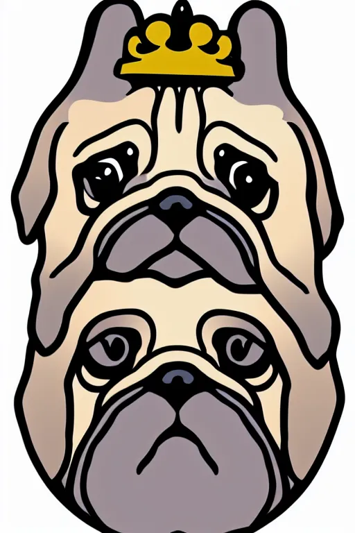 Prompt: Portrait of a pug as the pope, medieval, sticker, colorful, illustration, highly detailed, simple, smooth and clean vector curves, no jagged lines, vector art, smooth