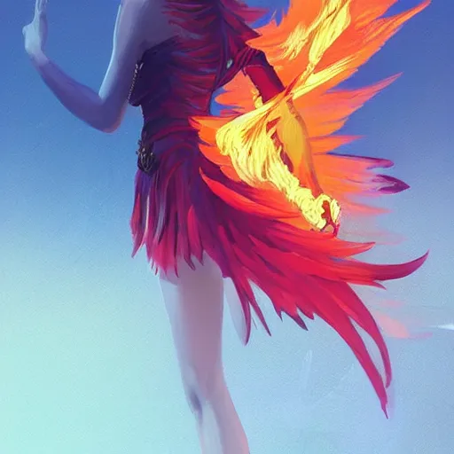 Prompt: a fire fairy with fire flame wings, elegant, highly detailed, digital painting, trending on artstation, concept art, sharp focus, illustration, strong brush stroke, anime, sharp focus, ghibli studio, art by ilya kuvshinov,