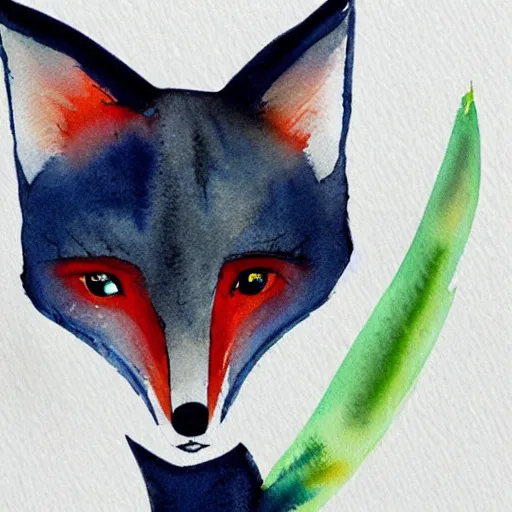 Image similar to watercolor, children book illustration, fox, white background