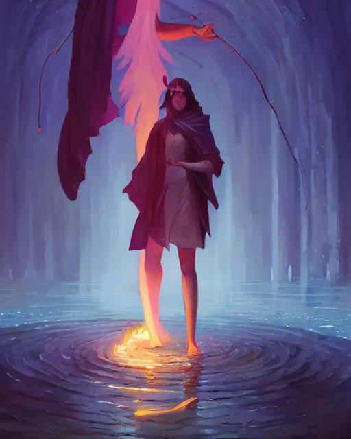 Image similar to mage casting a water spell, highly detailed vfx portrait, unreal engine, greg rutkowski, loish, rhads, beeple, makoto shinkai and lois van baarle, ilya kuvshinov, rossdraws, tom bagshaw, alphonse mucha, global illumination, detailed and intricate environment