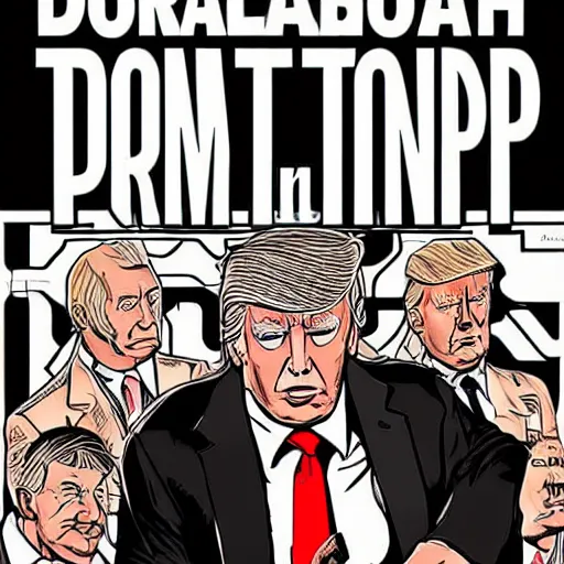 Prompt: portrait of donald trump by Laurie Greasley