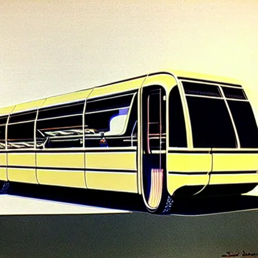 Prompt: concept art for a super compact bus, painted by syd mead, high quality