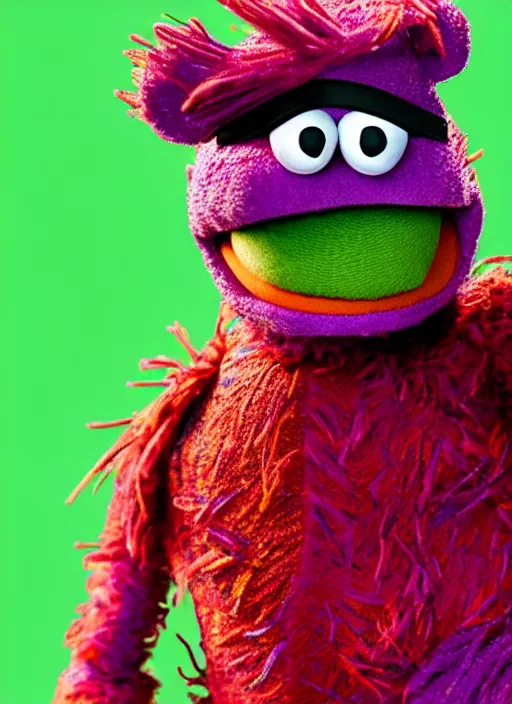 Image similar to studio portrait still of muppet!!!!! vision in avengers infinity war!!!!!! as a muppet muppet as a muppet, 8 k, studio lighting, key light,