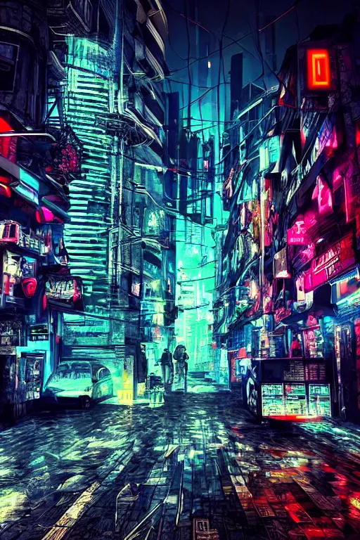 Image similar to cyberpunk style art of istanbul