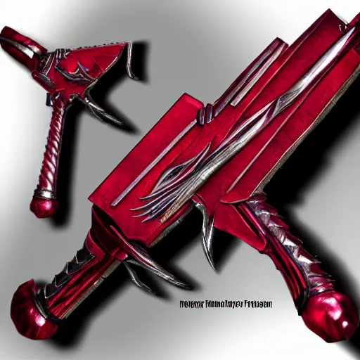 Image similar to final fantasy 7 hyper realistic ruby weapons, highly detailed.