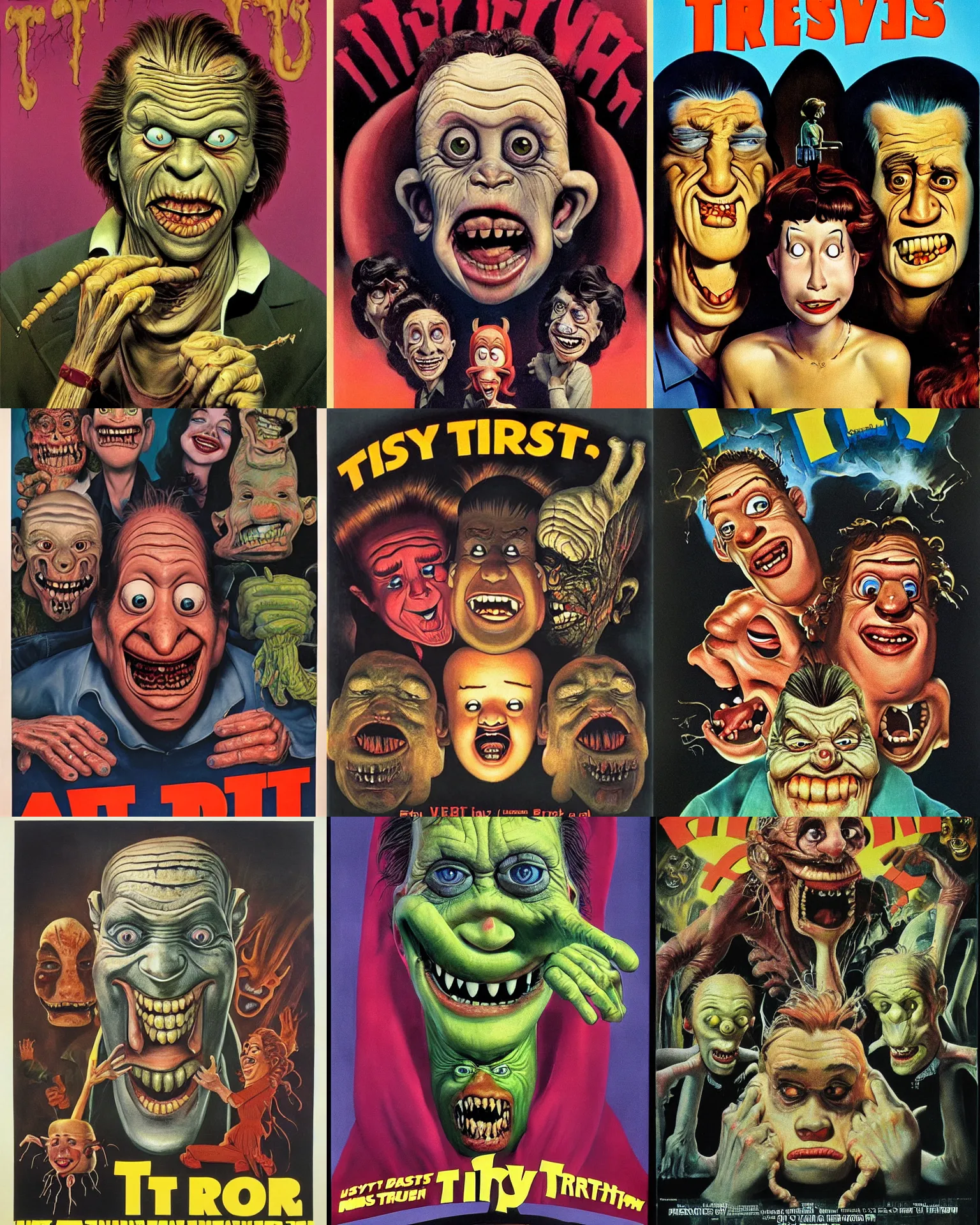 Prompt: movie poster for'it isn't greasy'( hyperreal detailed facial features and uv lighting, art by ed roth, frank frazetta and basil wolverton, directed by david cronenberg )