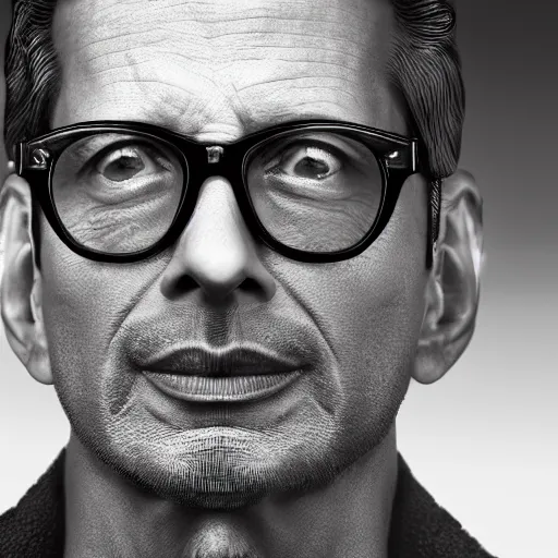 Image similar to hyperrealistic image of jeff goldblum on fire, by thomas eakes & xiang duan, perfect symmetry, dim volumetric lighting, photorealistic, 8 k octane beautifully detailed render, post - processing, extremely hyper - detailed, intricate, epic composition, cinematic lighting, masterpiece, trending on artstation, incredibly detailed, stunning,