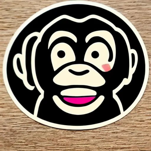 Prompt: sticker monkey shows call me gesture