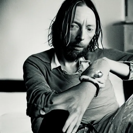 Image similar to thom yorke singer songwriter rolling stone, a photo by colin greenwood