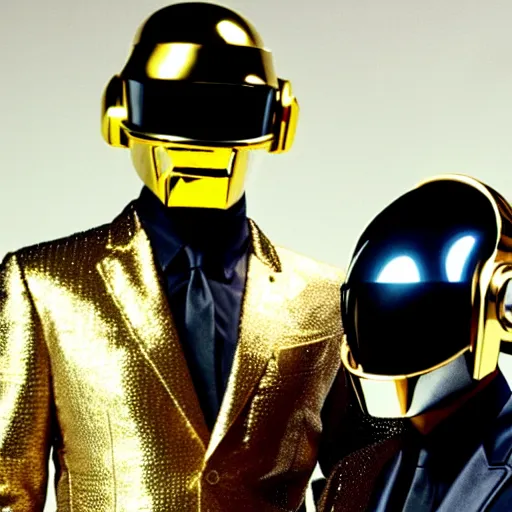 Image similar to Daft Punk in cape