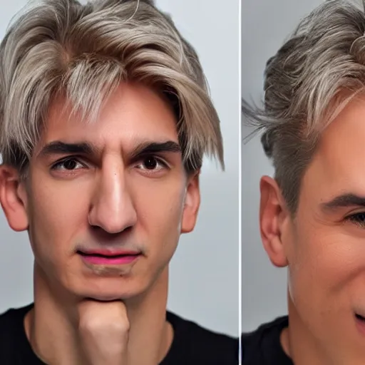 Image similar to xqc, big long nose, underbite