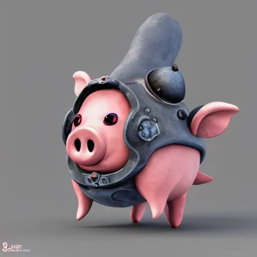 Prompt: 3D Fantasy Cute and adorable piggy spacecraft, Smooth 3D Illustration, soft render, Servando Lupini, Daniil Kudriavtsev, handpaint texture, Blender, 3DCoat