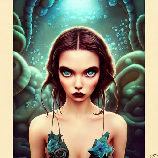 Image similar to Lofi aquatic portrait Pixar style by Joe Fenton and Stanley Artgerm and Tom Bagshaw and Tim Burton