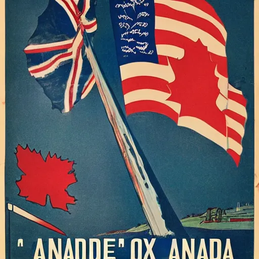 Image similar to pro - annexation of canada propaganda by the usa 1 9 5 0 s