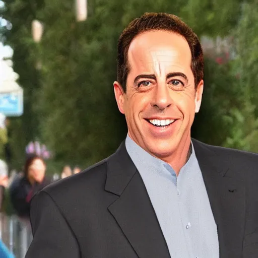 Image similar to jerry seinfeld dressed like sora from kingdom hearts