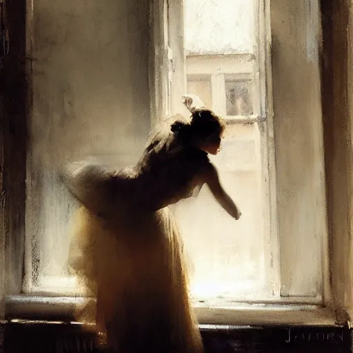 Prompt: the lone ballerina, by jeremy mann, anders zorn.