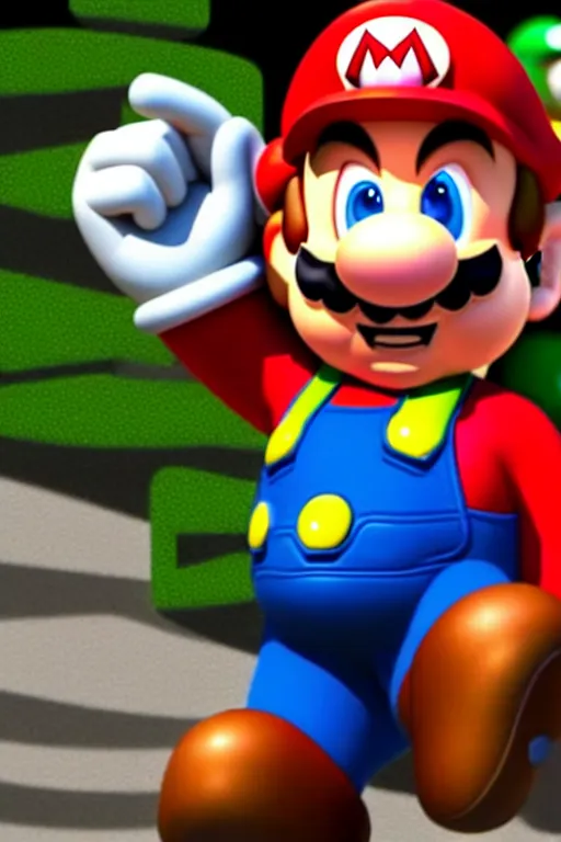 Image similar to a movie still of chris pratt as mario, highly detailed, studio lighting