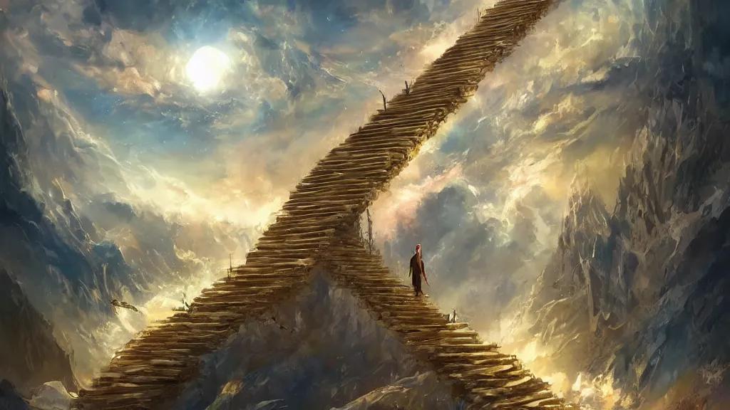 Image similar to stairway to heaven, fantasy artwork, award winning, very very very very very very very beautiful scenery, artstation