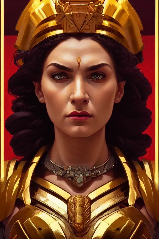 Image similar to pixel art of The Greek godess Hera looking angry, detailed armor, portrait, highly detailed, digital painting, artstation, concept art, smooth, sharp focus, beautiful face, symmetric face, cinematic, videogame cover art, illustration, by Artgerm and Greg Rutkowski and Alphonse Mucha