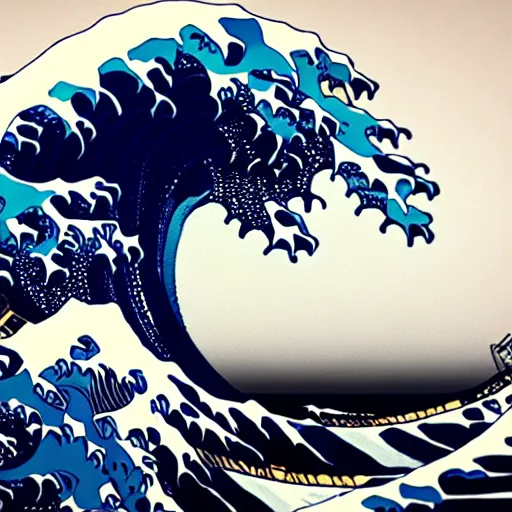 Image similar to photography of a real life hokusai wave