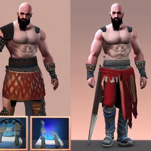 Prompt: Kratos in the Sims 4