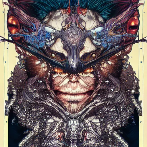 Prompt: portrait of crazy clawn, symmetrical, by yoichi hatakenaka, masamune shirow, josan gonzales and dan mumford, ayami kojima, takato yamamoto, barclay shaw, karol bak, yukito kishiro