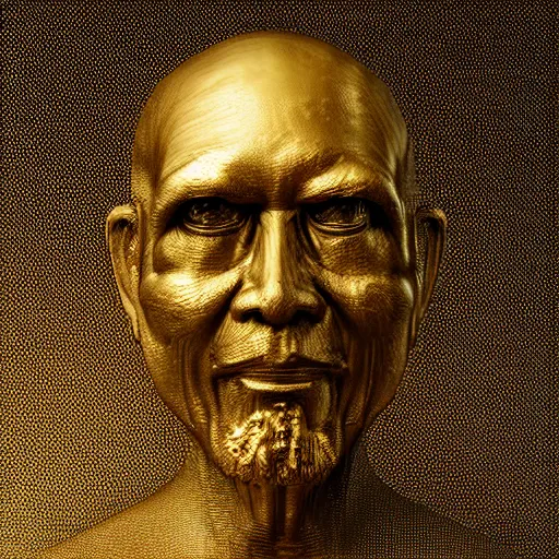 Prompt: A singaporean lawyer, goldleaf, by Ed Binkley, Blender