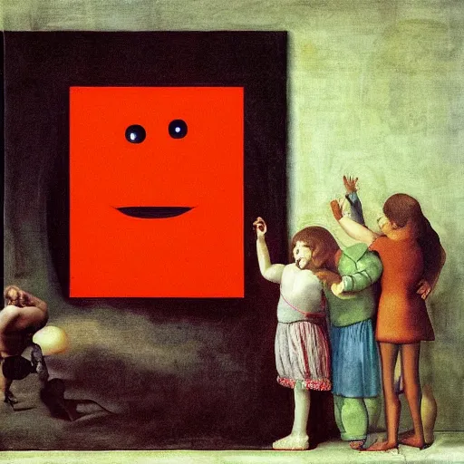 Prompt: a painting of the Kool-Aid Man meme by Agnolo Bronzino