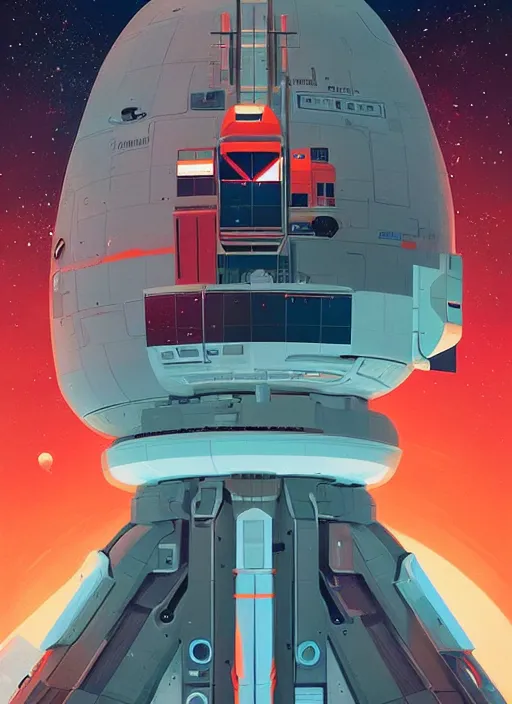 Prompt: a picture of a space station in the sky, poster art by james gilleard, cgsociety, retrofuturism, poster art, futuristic, imax