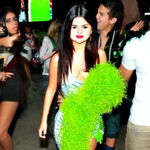 Image similar to selena gomez in a celery costum