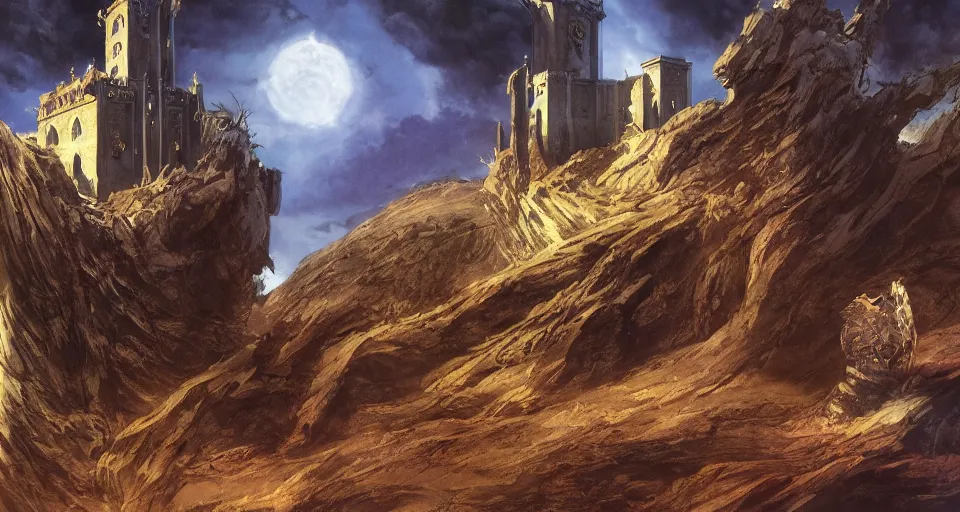 Prompt: concept art of'the watchtower of the golden key'from the modern supernatural arcane magical thriller tabletop rpg'mage : the awakening ', by david mattingly and alan lee and michael whelan and michael william kaluta and francisco goya. realistic 8 k matte painting with photorealistic hd lighting.