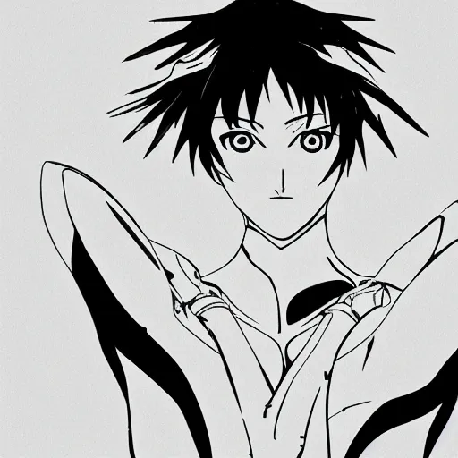 Image similar to neon genesis eva in old black and white photo