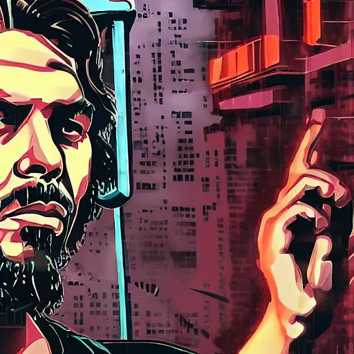 Prompt: Che Guevara in a cyberpunk setting