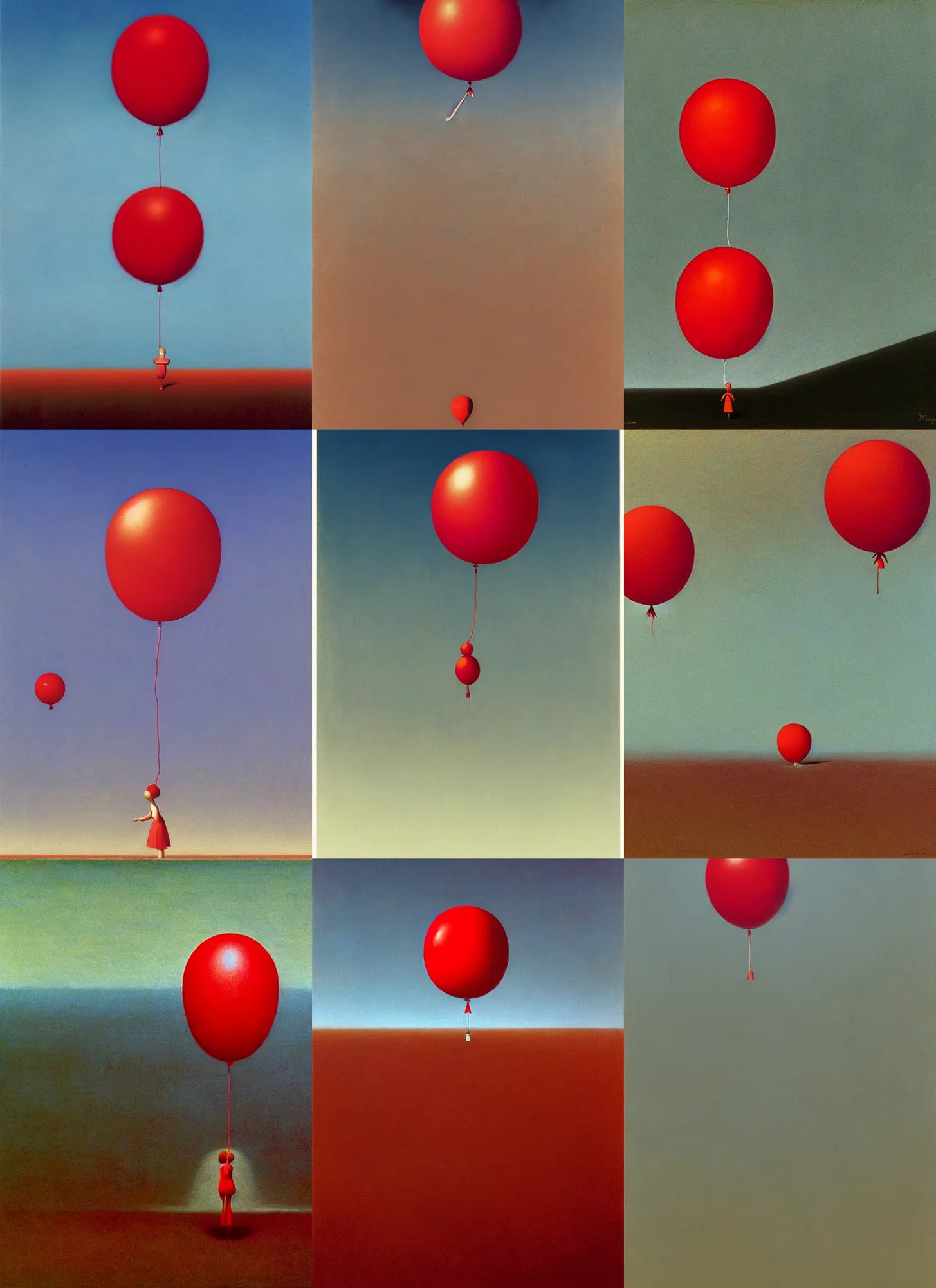 Prompt: a single red balloon in an empty universe, Edward Hopper and James Gilleard, Zdzislaw Beksinski, Mark Ryden, Wolfgang Lettl highly detailed, hints of Yayoi Kasuma