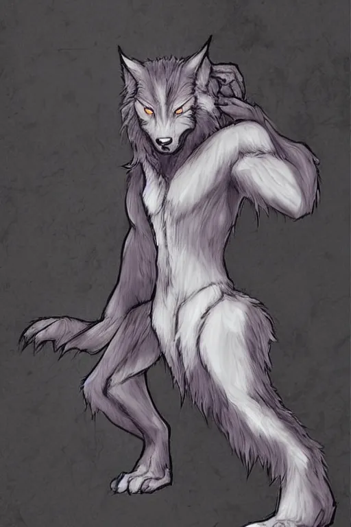 Image similar to a werewolf, fursona!!!!, by kawacy, trending on furaffinity, full body, furry art