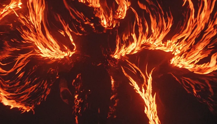 Prompt: You see a giant creature made of fire. The creature has multiple heads and is roaring. You hear a voice in your head that says, “I am the fire god. You will burn before me.”