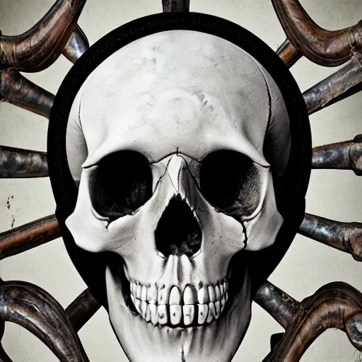 Image similar to 8K Photograph from a skull with a pirate hat