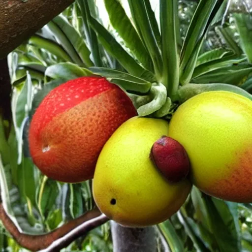 Prompt: fruit that looks like among us