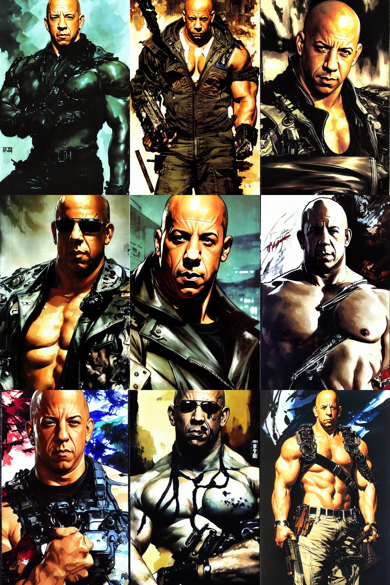 Prompt: vin diesel, painting by j. c. leyendecker, yoji shinkawa, katayama bokuyo